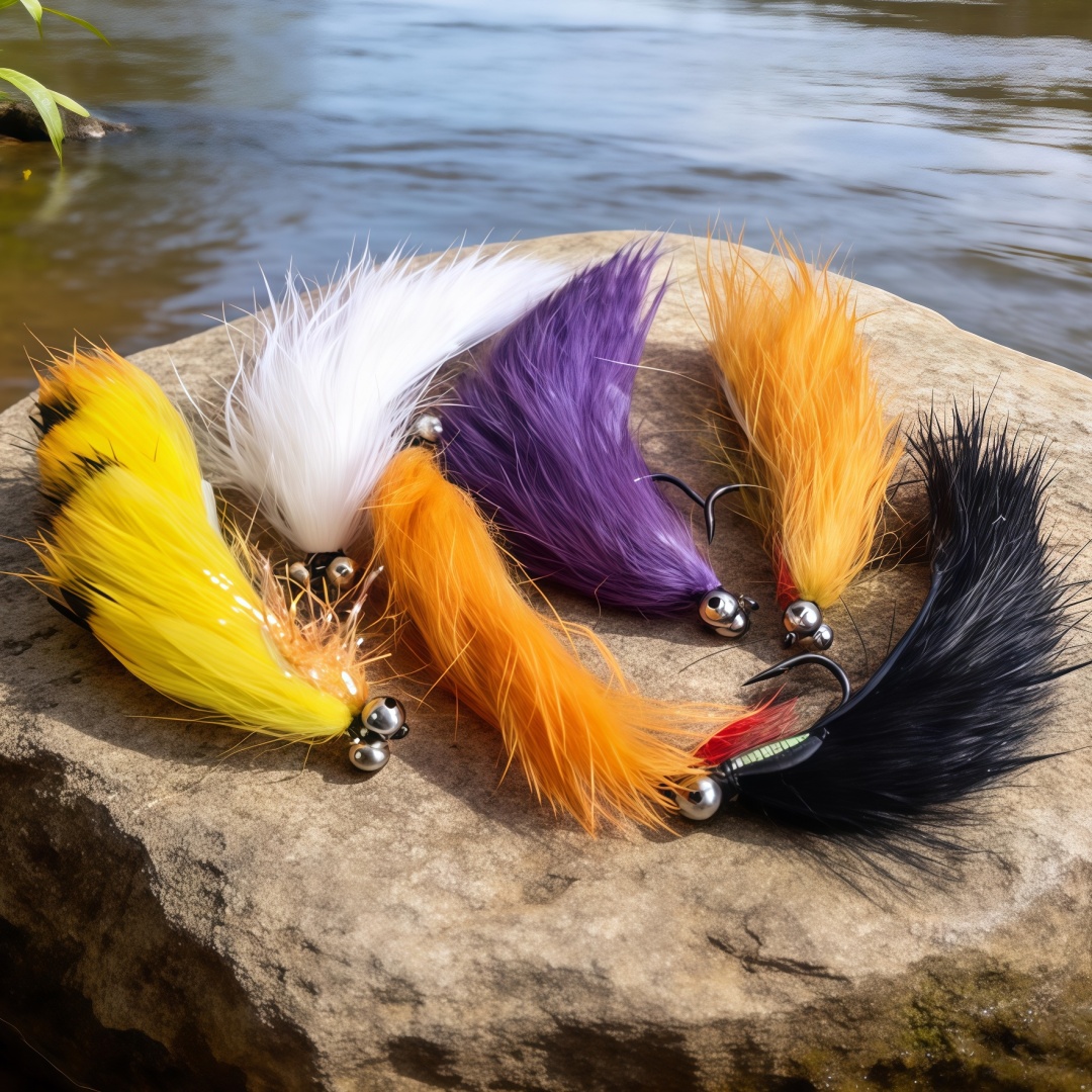 3D Printing Lure - 5個入りゾンカーストリーマーフライ、3Dアイ付き、バス・トラウト・サーモン釣り用ルアー、フライフィッシング用海水・淡水人工餌