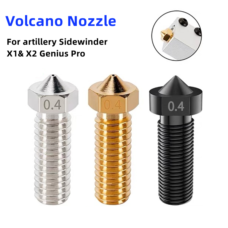 3D Printer Nozzle Brass - アーティラリー・サイドワインダーX1 & X2、Genius Pro、Vyper、Kobra Plus対応 火山型ノズル