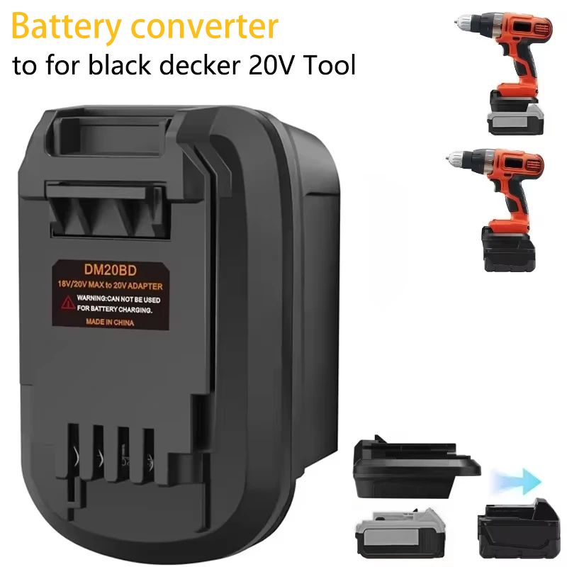 Black+Decker Tool Cordless - ブラックデッカー用ツールアダプター デウォルト/ミルウォーキー18V/20Vリチウムイオンバッテリー用 ブラックデッカー20Vコードレス電動工具用に変換