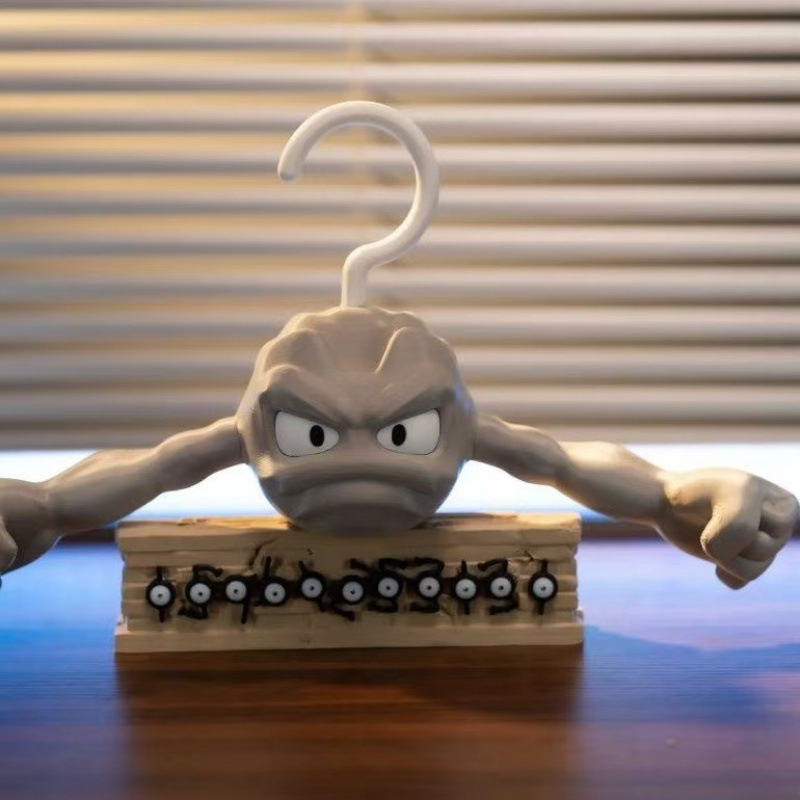 3D Printing Action Figure - アニメクリエイティブハンガー面白い 3D 印刷漫画 Geodude アクションフィギュア滑り止めハンガー乾燥ラックおもちゃ子供のためのギフト