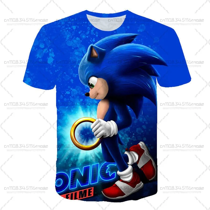 3D Printing Ai - 2026年新作夏アニメAIソニック3DデジタルプリントラウンドネックTシャツ、大人と子供向けの快適カジュアル半袖トップス