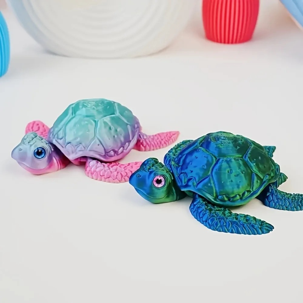 3D Printing Action Figure - 3D プリントされたカメの飾り PLA 素材カラフルでかわいいアクションフィギュアデスクトップ飾り 8.5 センチメートルコレクションモデル家の装飾