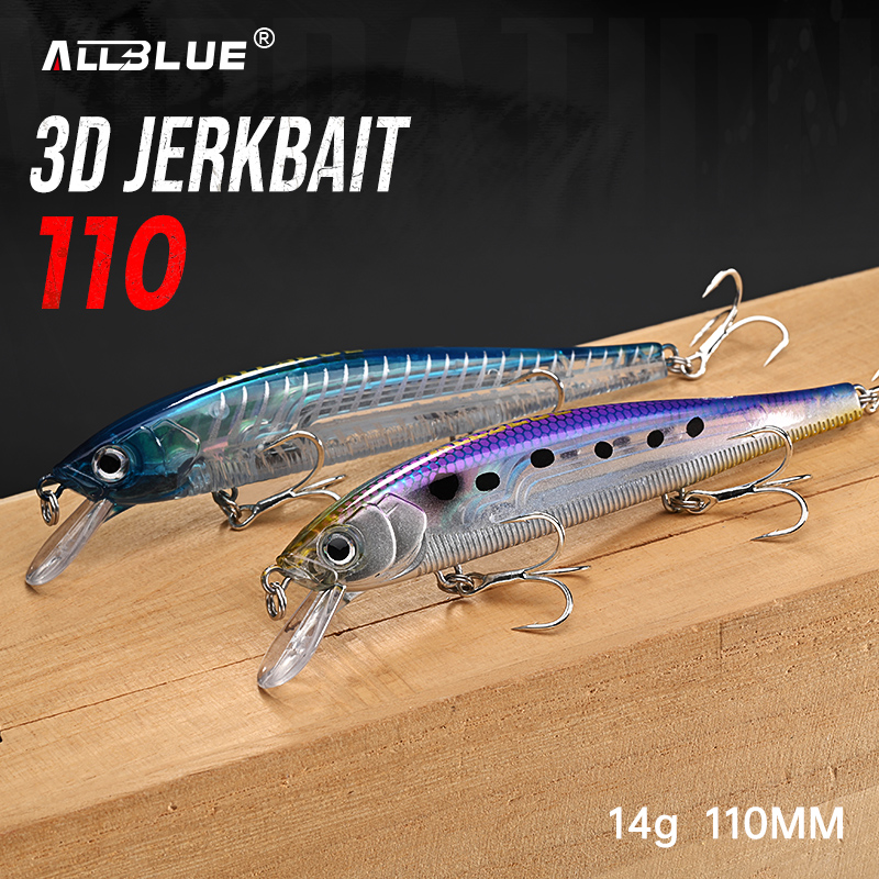 オールブルー 3D ジャークベイト ウォブラー フィッシング - 3D Printing Lure のレビューと価格