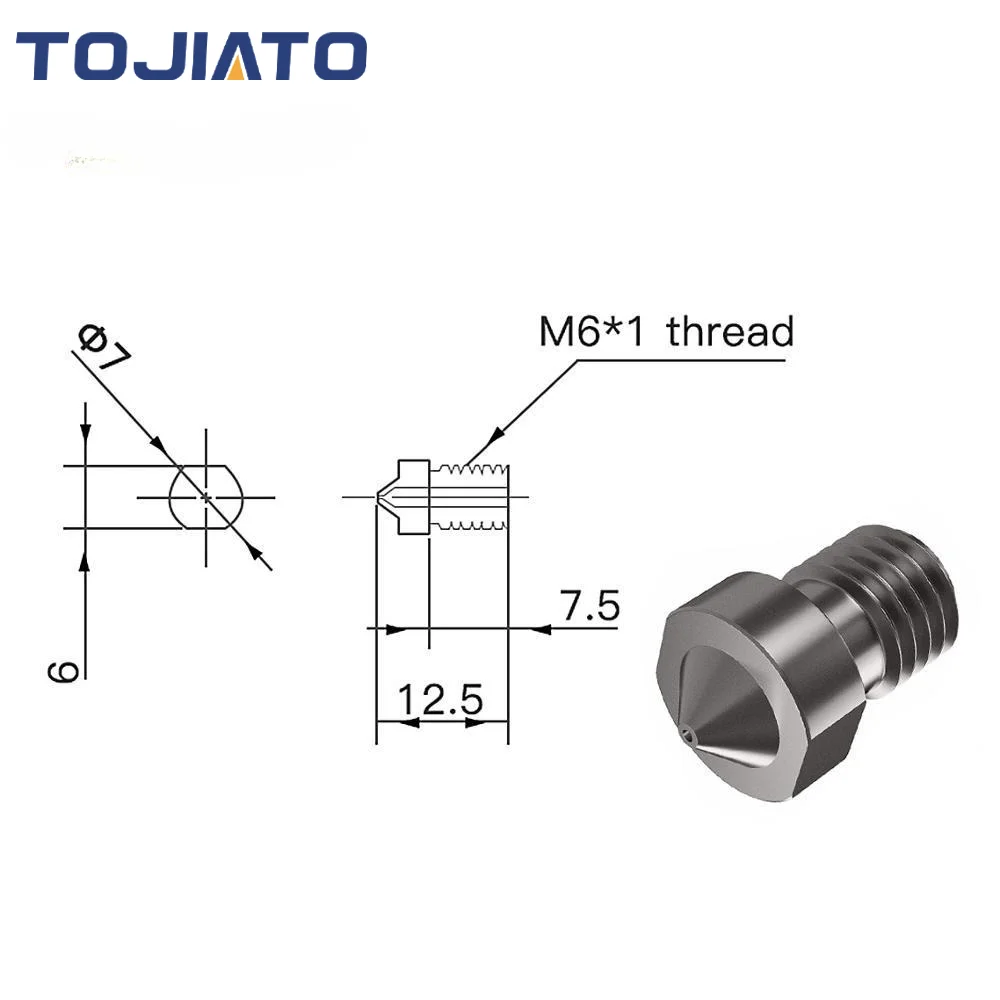 2 個 E3D V6 硬化鋼ノズル 0.2/0.4/0.6/ - 3D Printer Nozzle Brass のレビューと価格