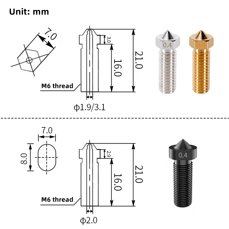 アーティラリー・サイドワインダーX1 & X2、Genius - 3D Printer Nozzle Brass のレビューと価格