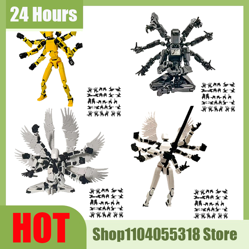 多関節モバイルシェイプシフトロボット,8つの翼,女性用アクセ - 3D Printing Action Figure のレビューと価格