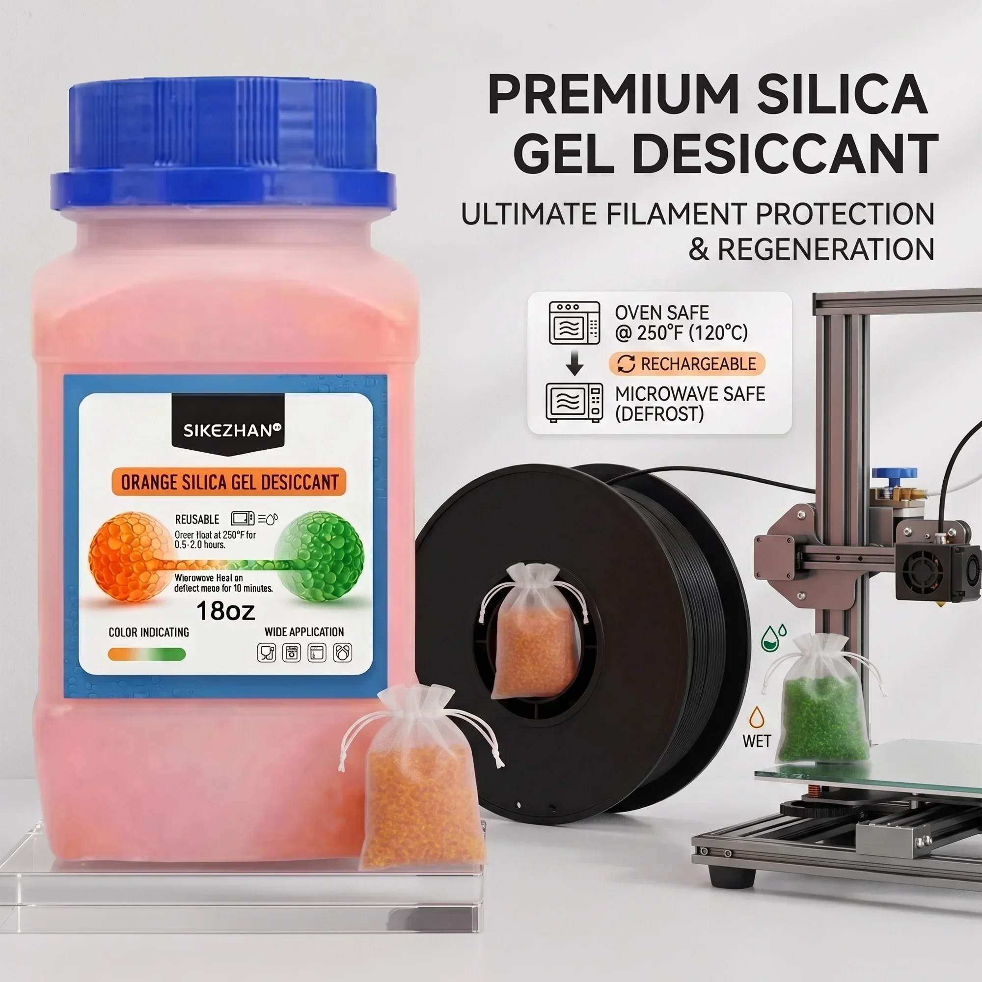 3Dプリンターフィラメント用乾燥剤 オレンジシリカゲルビーズ - Tpu Flexible Filament のレビューと価格