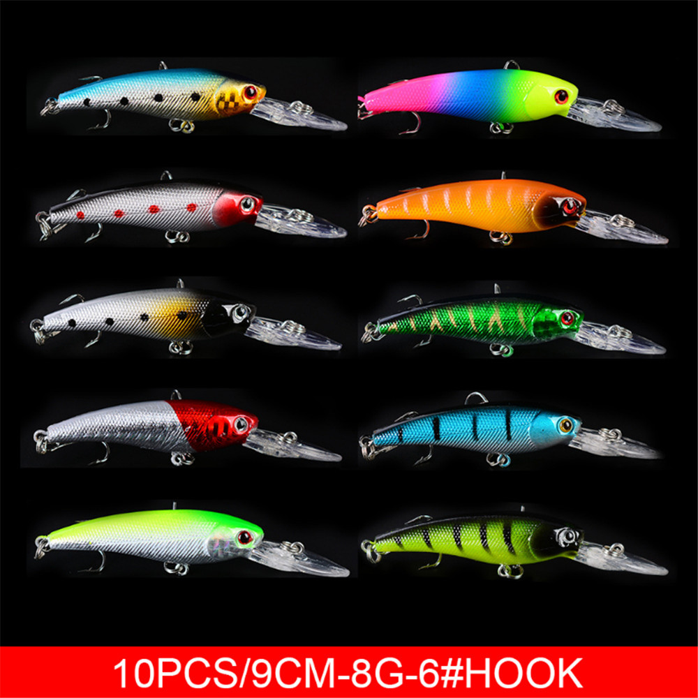 20ピース/ロットミノー釣りルアーセットバスフレッシュ塩水フ - 3D Printing Lure のレビューと価格