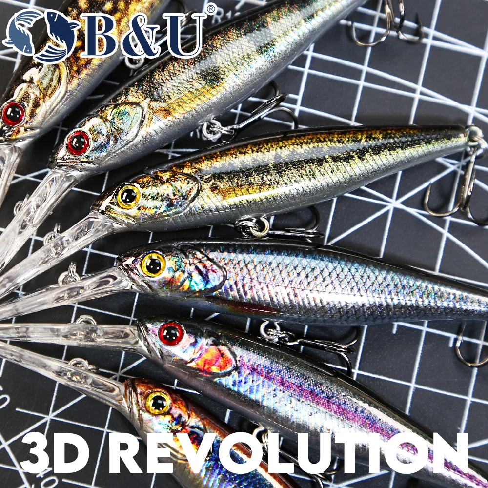 B & u-人工釣りルアー,3Dプリント,ミノー,ジャークベ - 3D Printing Lure のレビューと価格