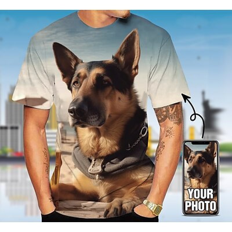 男性用のカスタマイズ可能な3DプリントTシャツ,カスタマイズ - 3D Printing Foto のレビューと価格
