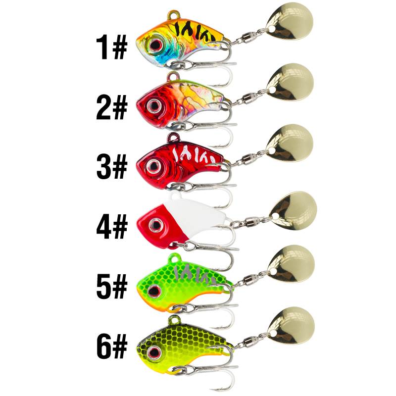 6PC 5g/7g/10g/14g/20g 回転メタルバイブ - 3D Printing Lure のレビューと価格