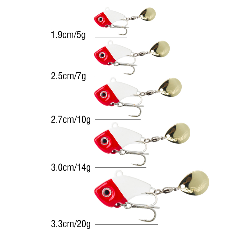6PC 5g/7g/10g/14g/20g 回転メタルバイブ - 3D Printing Lure のレビューと価格