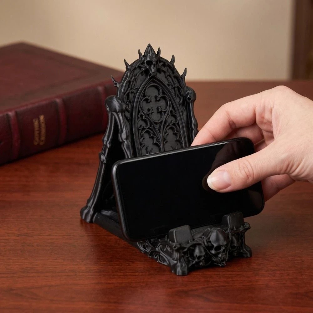 3Dプリント製スカル型スマホホルダー プラスチックスカルスタ - 3D Printing Use のレビューと価格